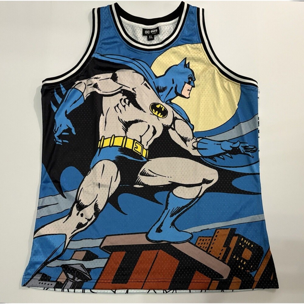 NWT Lids DC Batman Action Comics Big Print Mesh Basketball Jersey XL Lids